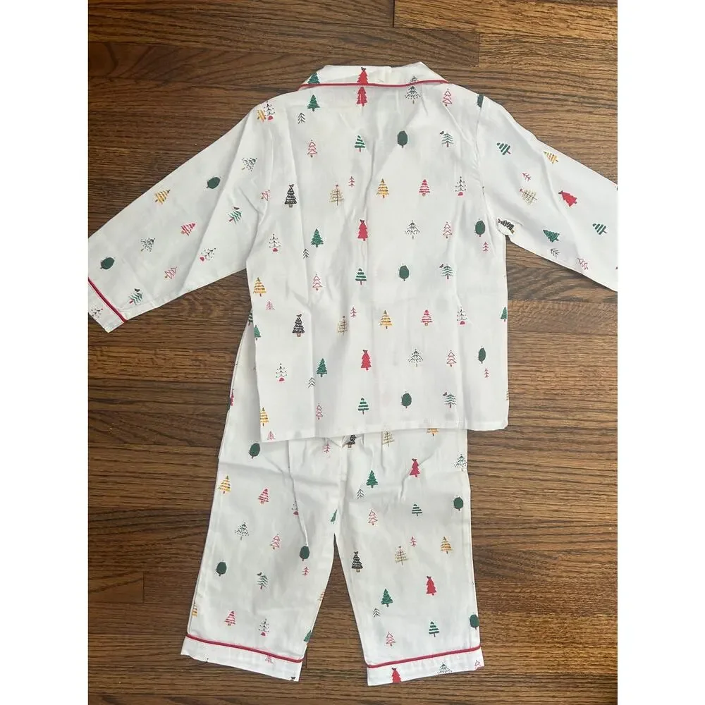Petite Plume Kids Toddler Merry Trees 2 Piece Christmas Holiday Pajama Set - 2